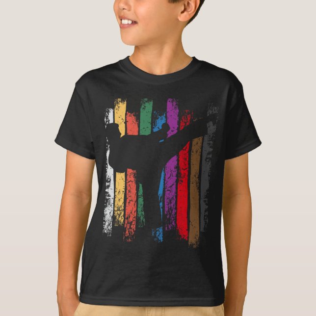 T-shirt Funny Karate Design Karate Belts Silhouettes (Devant)
