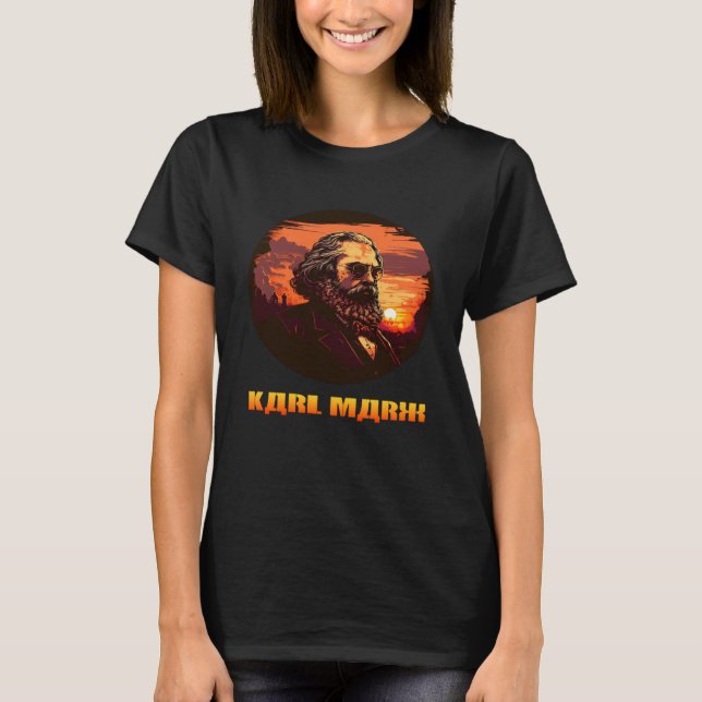 T-shirt Funny Karl Marx, Socialist, Communist (Devant)