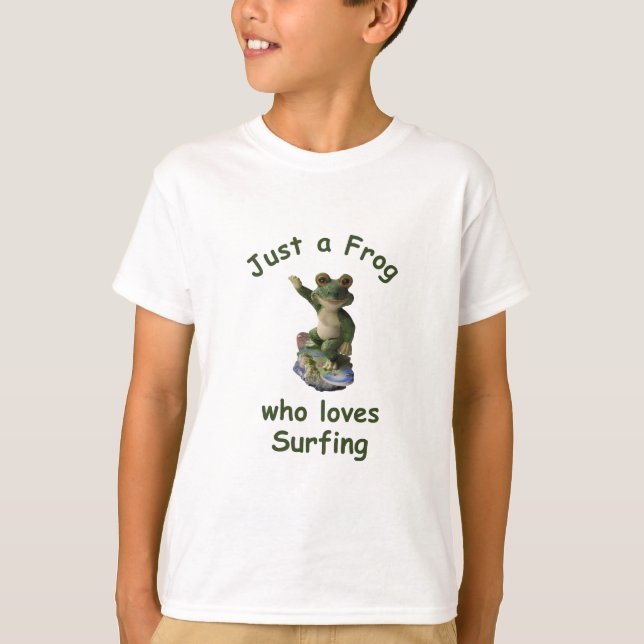 T-shirt Funny kawai surf grenouille (Devant)