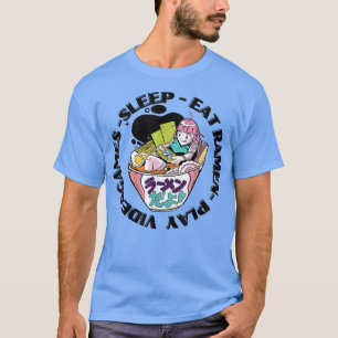T-shirt Funny Kawaii Anime Japon Ramen Gamer Girl Nerd Mot