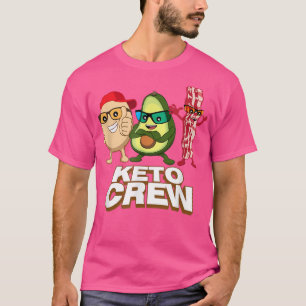 T-shirt Funny Ketogénique Keto Crew avec bacon, oeuf et Av
