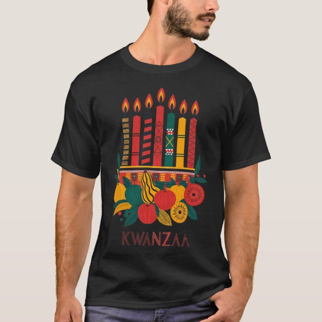 T-shirt Funny Kinara Sept bougies Kwanzaa Célébration 2 (Devant)