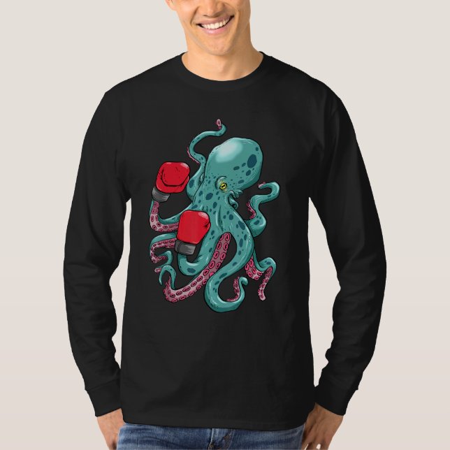 T-shirt Funny Kraken Octopus Gants de boxe sous-marine Océ (Devant)
