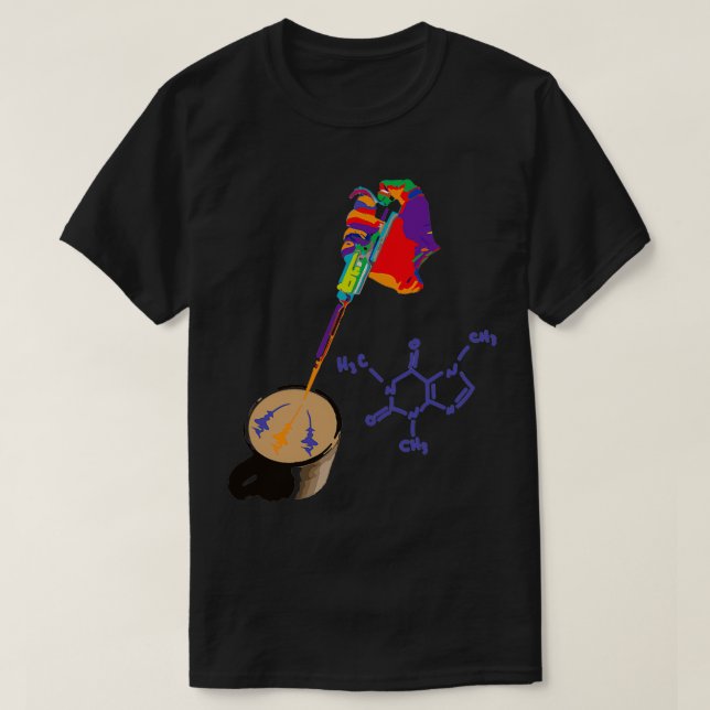 T-shirt Funny Lab Tech Chimie Caféine Pipette (Design devant)