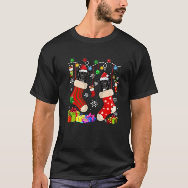 T-shirt Funny Labrador Chaussettes de Noël Xmas Amoureux d (Devant)