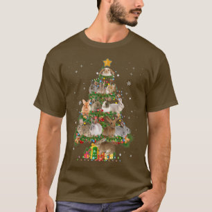 T-shirt Funny Lapin Noël Arbre Aime Lapin Lapin Lapin Xma