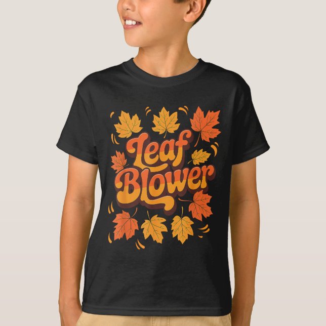 T-shirt Funny Leaf Blower Fall Costume Couple Halloween Ma (Devant)