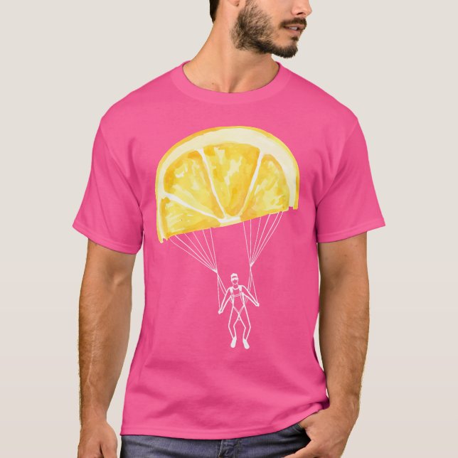 T-shirt Funny Lemons Summer Sun Skydiving Parachute (Devant)
