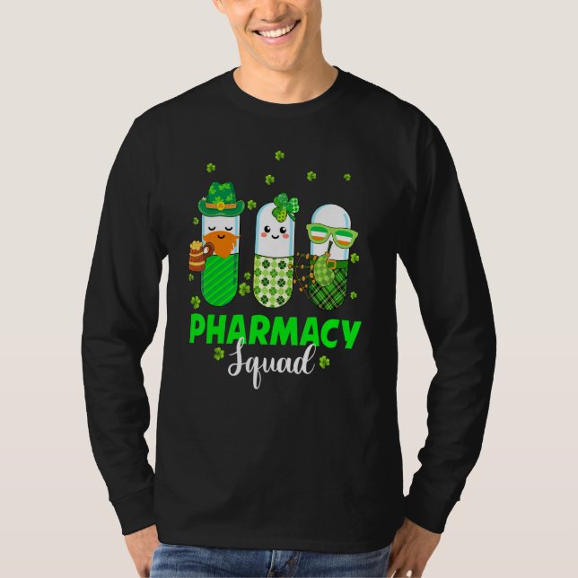 T-shirt Funny Leprechaun Pharmacien Squad Pharmaciste St P (Devant)
