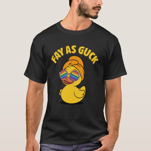 T-shirt Funny LGBTQ Fay as guck Pride Flag Sunglasses Rubb (Devant)