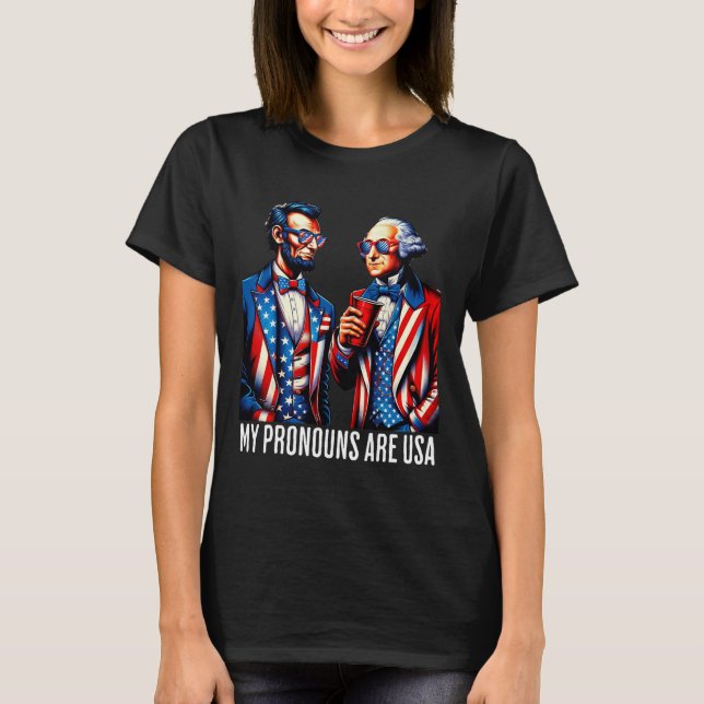 T-shirt Funny Lincoln Washington 4 juillet Patriotic Pro (Devant)