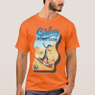 T-shirt Funny lizard surfing summer southwestern desert
