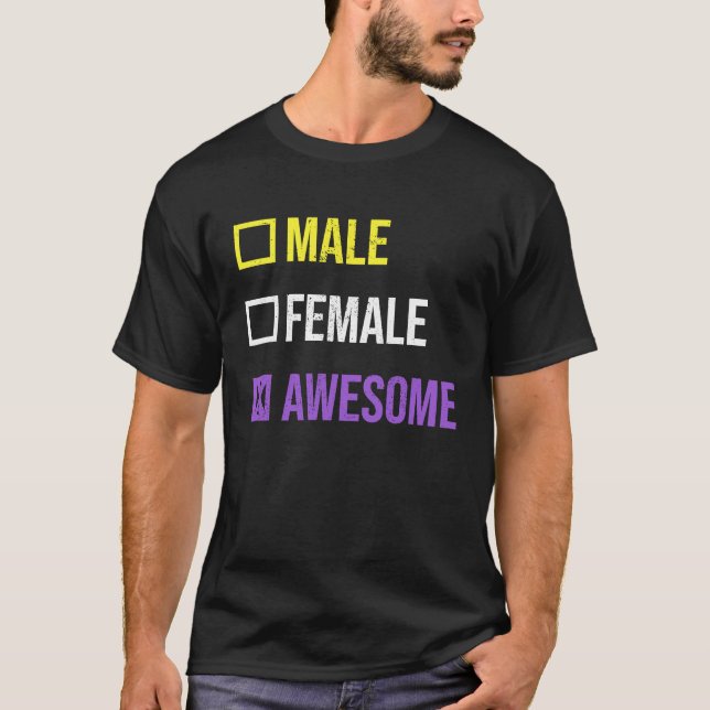 T-shirt Funny Male Female Nonbinary Pride LGBT Quote Non B (Devant)