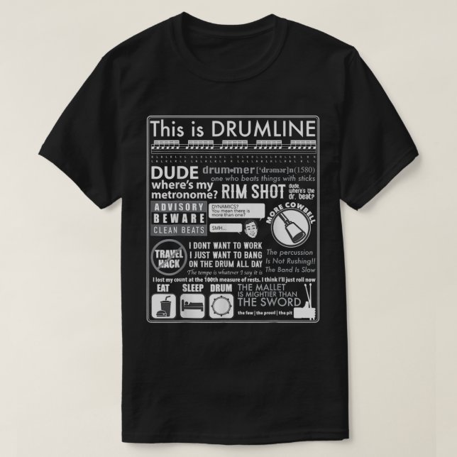 T-shirt Funny Marching Band C'Est Drumline Citation Musici (Design devant)