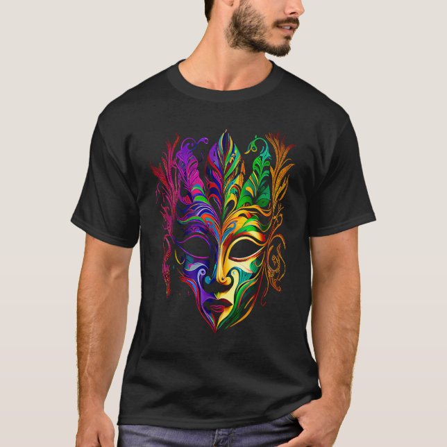 T-shirt Funny Mardi Gras Carnival parade with beads party  (Devant)