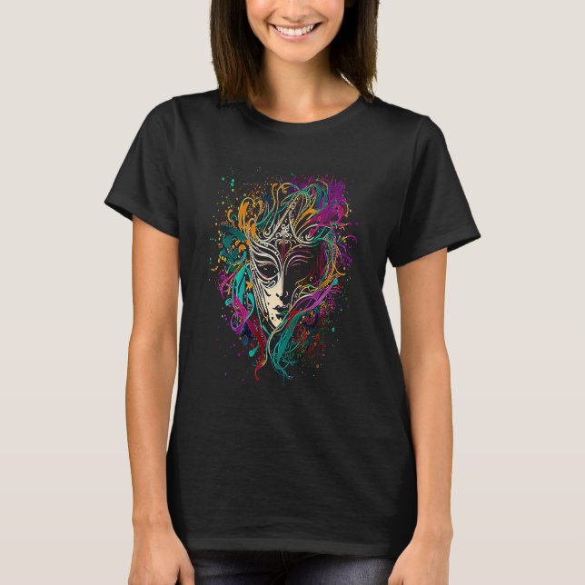 T-shirt Funny Mardi Gras Carnival parade with beads party  (Devant)