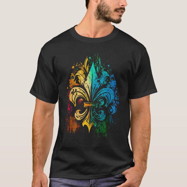 T-shirt Funny Mardi Gras Carnival parade with beads party  (Devant)