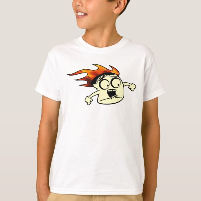 T-shirt Funny Marshmallow en feu (Devant)