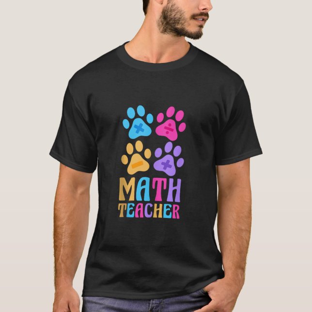 T-shirt Funny Math Enseignant Chiens Paw Amateurs de mario (Devant)