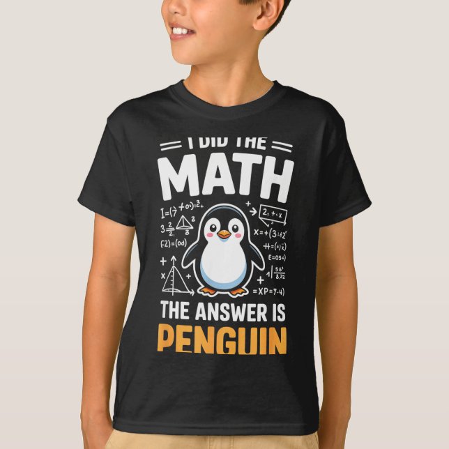 T-shirt Funny Math Penguin For Students Teachers And Stem  (Devant)