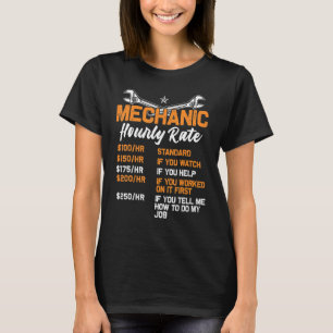 T-shirt Funny Mécanique Taux Horaire Taux De Travail Cadea