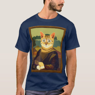 T-shirt Funny Meowna Mona Lisa Art Chat Parodie