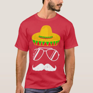 T-shirt Funny mexicaine sombrero moustache visage pour Cin
