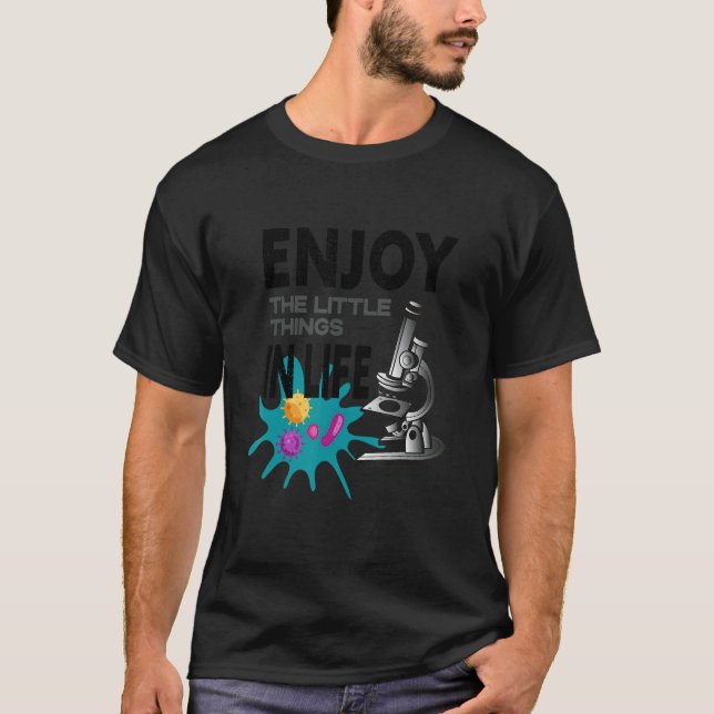T-SHIRT FUNNY MICROSCOPE, MICROBIOLOGISTS BIOLOGY NERD SCI (Devant)