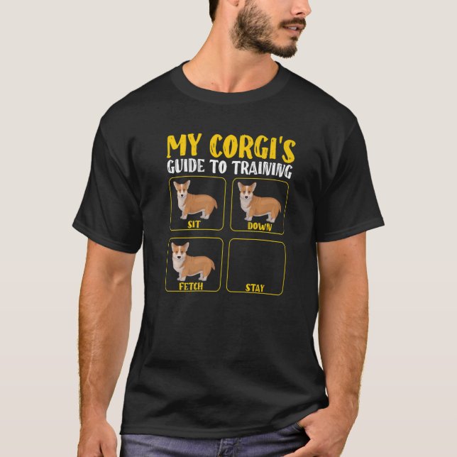 T-shirt Funny mignon corgi guide d'entraînement maman papa (Devant)
