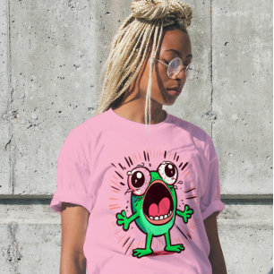T-shirt Funny mignon moderne hurler Frog Cadeau Femme Chem