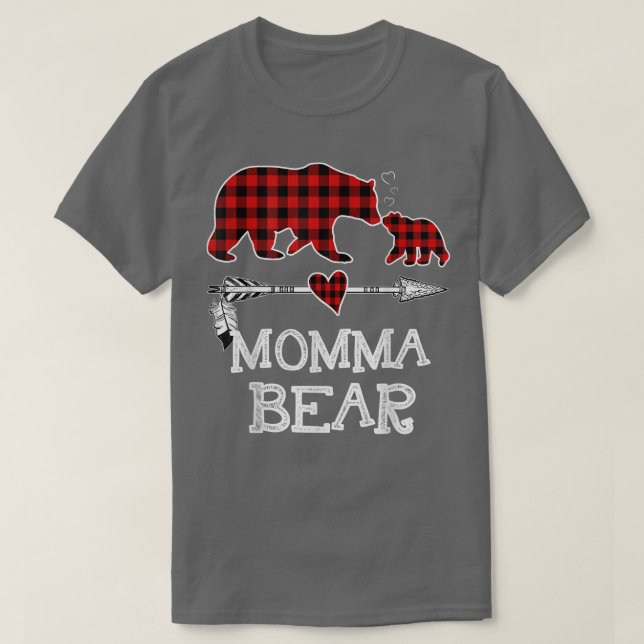 T-shirt Funny Momma Bear Matching Family Christmas Bear Re (Design devant)