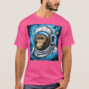 T-shirt Funny  Monkey in Space Funny  Men Women Vintage ()