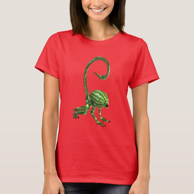 T-shirt Funny Monster de pastèque verte (Devant)