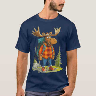 T-shirt Funny Moose Camping Randonnée