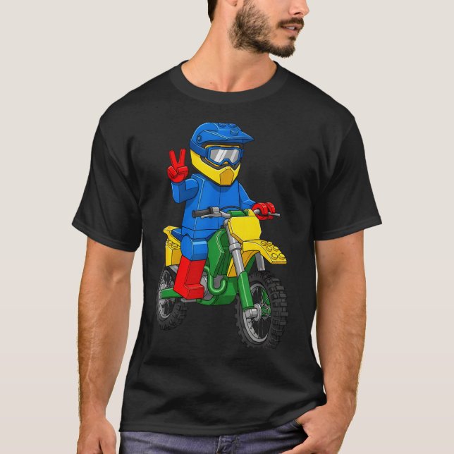 T-shirt Funny Motorbike Builder Boys Block Building Toys D (Devant)