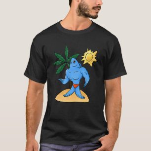 T-shirt Funny Muscular Poisson Fitness Poids Bodybuil