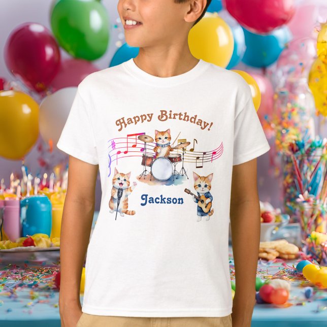 T-shirt Funny Musical Cats Karaoke Anniversaire de enfant  (Créateur téléchargé)