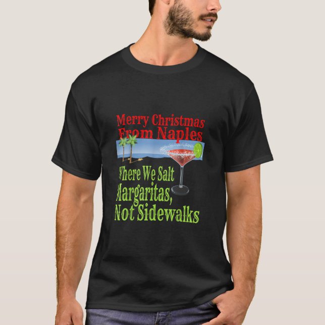 T-shirt Funny Naples Floride Noël Vacances Plage Gif (Devant)
