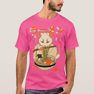 T-shirt Funny Neko Ramen, Cat Ramen Japonais, Kawaii Anime