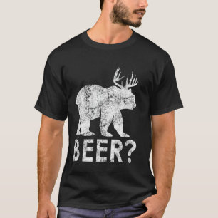 T-shirt Funny Nerdy Beer Bear Deer Hunter Drinker Pun cade