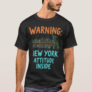 T-shirt Funny New York City Skyline nuit Vintage