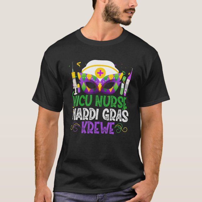 T-shirt Funny NICU Nurse Krewe Masques Mardi Gras Carnival (Devant)