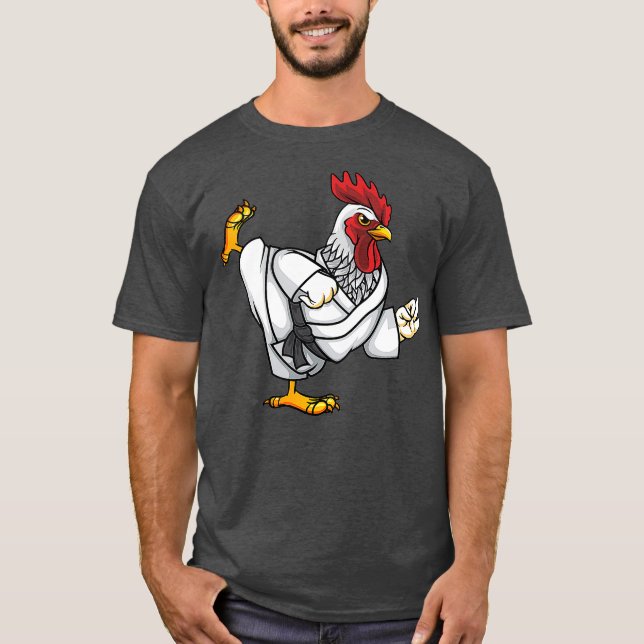 T-shirt Funny Ninja Coq de poulet faisant Karate Samurai (Devant)