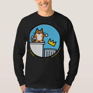 T-shirt Funny No Kings Cat Cartoon on long sleeve shirt 