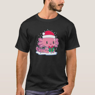 T-shirt Funny Noël Axolotl Père Noël Mexicaine Salamander