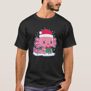 T-shirt Funny Noël Axolotl Père Noël Mexicaine Salamander 