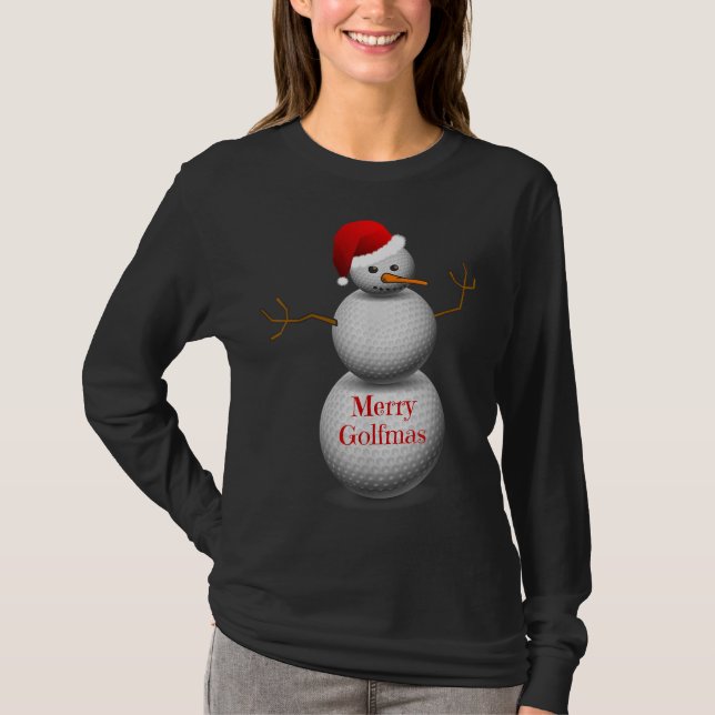 T-shirt Funny Noël Golf Joyeux Golfmas Golf Tee (Devant)