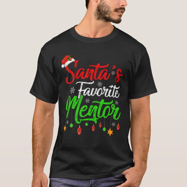 T-shirt Funny Noël Père Noël Favori Mentor Noël (Devant)
