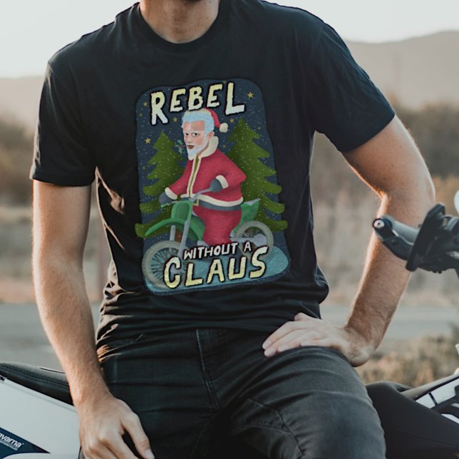 T-shirt Funny Noël Père Noël Humour Motorcycle Rebel (Créateur téléchargé)