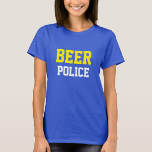 T-shirt Funny Novelty College Style Design BEER POLICE